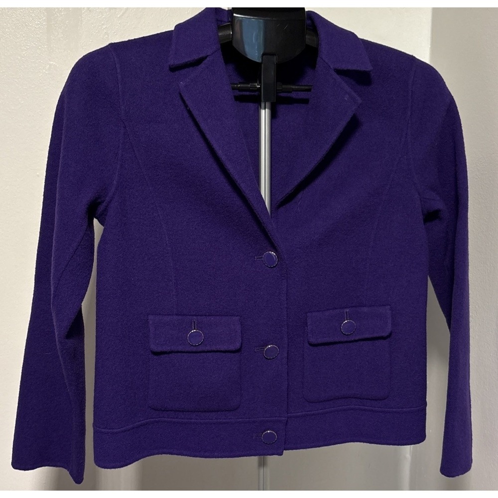 Talbots Petites Purple Blazer /Jacket Women's  Size 2p - Picture 2 of 9